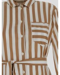 Semicouture - Striped Dress With Belt - Lyst