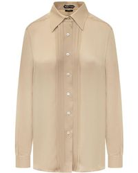 Tom Ford - Silk Shirt With Pleated Detail - Lyst