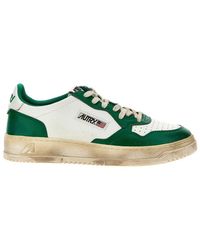 Autry - Autry In White And Green Leather With Worn Effect - Lyst