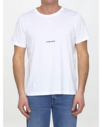 Saint Laurent - Cotton T-shirt With Logo - Lyst