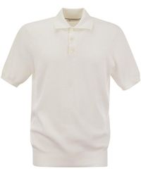 Brunello Cucinelli - Ribbed Cotton Polo-style Jersey - Lyst