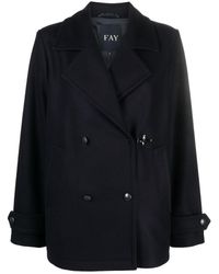 Fay - Wool Double-breasted Peacoat - Lyst