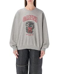 Ganni - Kitty Graphic Sweatshirt - Lyst