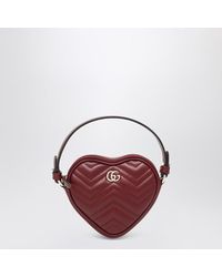 Gucci - Heart-Shaped Gg Marmont Mini Bag Rosso Ancora - Lyst