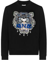KENZO Tiger-embroidered Cotton - Black