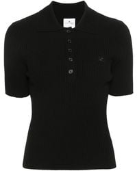 Courreges - Logo-Patch Knitted Polo Top - Lyst
