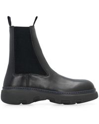 Burberry - Leather Creeper Chelsea Boots - Lyst