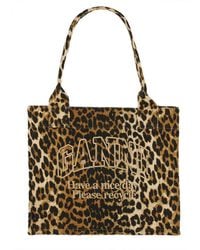 Ganni - Shopping Leopard Embroidery Logo - Lyst