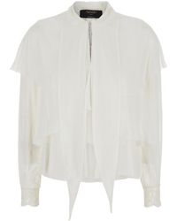 Twinset - Shirt With Layered Design And Draped Details - Lyst