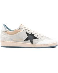 Golden Goose - "Ballstar" Nubuck And Nylon Upper Crack Leather Toe Nylon Tongue Nubuck Star Laminated Heel Leather Spur Sneakers Shoes - Lyst