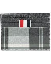 Thom Browne - Check-pattern Cardholder Wallet - Lyst