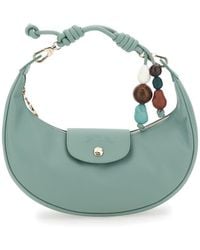 Longchamp - 'Le Pliage Céramique' Medium Handbag With Pendant Embellishments And Top Fixed Handle - Lyst