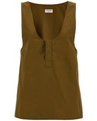 Saint Laurent - 'Henley' Tank Top - Lyst