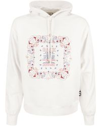 Etro - Cotton Sweatshirt With Bandana Inlay Print - Lyst