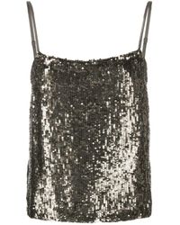 P.A.R.O.S.H. - Sequin-embellished Sleeveless Top - Lyst