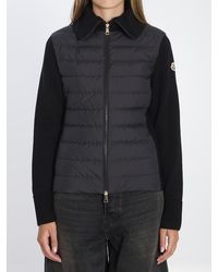 Moncler - Padded Cardigan With High Collar - Lyst
