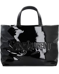 Saint Laurent - Logo-debossed Tote Shoulder Bag - Lyst