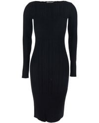Twinset - Long Dress With Boat Neck And Ribbed Design - Lyst