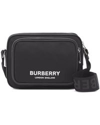 Burberry Logo Print Nylon Crossbody Bag - Black