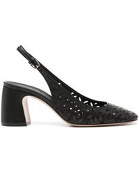 Emporio Armani - Perforated Leather Slingback Pumps - Lyst