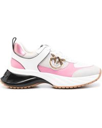 Pinko - Calf Leather Ariel Sneakers With Inserts - Lyst