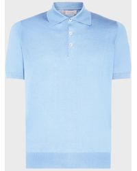 Brunello Cucinelli - Light Blue Cotton Polo Shirt - Lyst