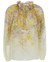 Zimmermann - Blouse With Floral Print - Lyst