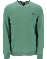 A.P.C. - Crew Neck Cotton Sweater - Lyst