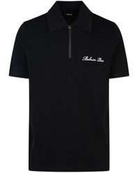 Balmain - 'Signature' Cotton Polo Shirt - Lyst