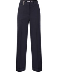 Peserico - Stretch Viscose-blend Canvas Trousers - Lyst