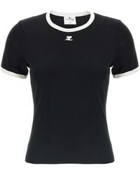 Courreges - Signature Contrast' T-Shirt - Lyst