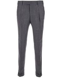 PT Torino - Pants With Turn-Up Hem And All-Over Check Motif - Lyst