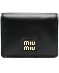 Miu Miu - Logo-Lettering Bi-Fold Wallet - Lyst