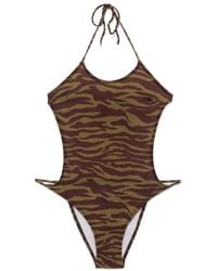 The Attico - Dark E Dark One-Piece Swimsuit - Lyst