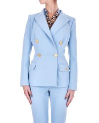 Elisabetta Franchi - Double-breasted Buttoned Blazer - Lyst