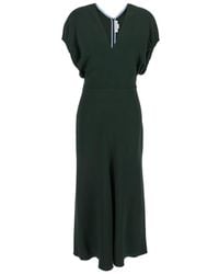 ワンピースその他 Victoria Beckham Peacock colour midi dress with hooded sleev Folded Cap Sleeve Midi Dress In Peacock – Victoria Beckham Inc