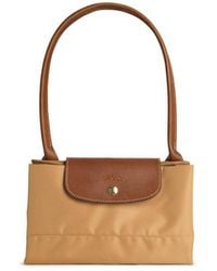 Longchamp - 'l Le Pliage Original' Recycled Suede Canvas Shoulder Bag - Lyst