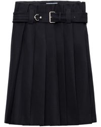Prada - Wool Midi Skirt - Lyst