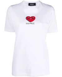 DSquared² Cartoon Heart Print T-shirt - White