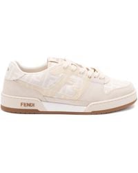 Fendi - Ff Jacquard And Suede Match Sneakers Shoes - Lyst