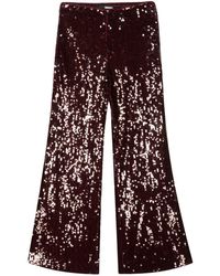 ROTATE BIRGER CHRISTENSEN - High-waisted Flared Sequinned Trousers - Lyst