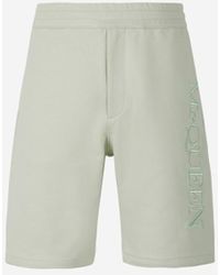 Alexander McQueen - Embroidered Logo Bermuda Shorts - Lyst