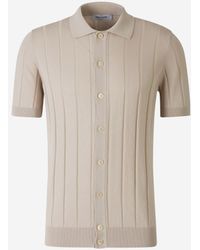 Gran Sasso - Ribbed Open Polo - Lyst
