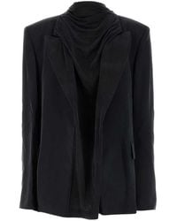 Y. Project - Charcoal Cupro Oversize Blazer - Lyst