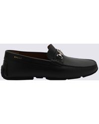 Bally - Black And Palladium Suede Loafers - Lyst