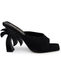 Palm Angels - Black Leather Slippers - Lyst