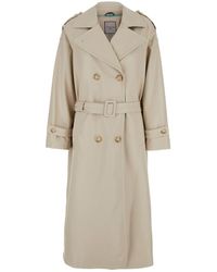 Urbancode - Double-Breasted Trench Coat With Wide Notched Revers - Lyst