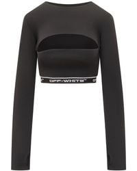 Off-White c/o Virgil Abloh - Long Sleeve Cut Out Top - Lyst