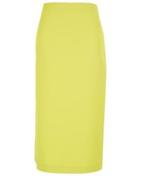 Twinset - Skirt With Rear Concealed Zip Closure And Logo Plaque On The Rear - Lyst