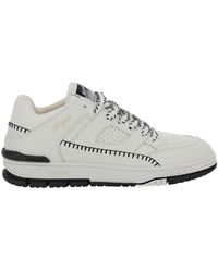 Axel Arigato - 'area Lo Sneaker Stitch' White Low Top Sneakers With Contrasting Stitch Detail In Leather Man - Lyst